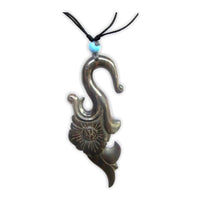 Cargar imagen en el visor de la galería, HolzketteTürkis verstellbar Baumwolle Kette Holz Spirale Thors Hammer Anker
