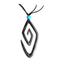 Cargar imagen en el visor de la galería, HolzketteTürkis verstellbar Baumwolle Kette Holz Spirale Thors Hammer Anker
