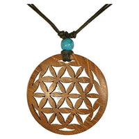 Cargar imagen en el visor de la galería, Holzkette Türkis verstellbar Baumwolle Anhänger filigran
