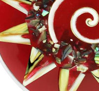 Load image into Gallery viewer, Silberanhänger Spider Paua Muschel Resin Stern rot weiß
