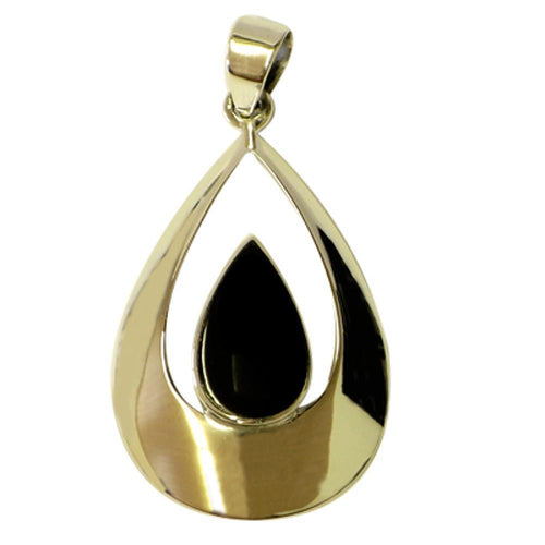 Silberanhänger Tropfen Anhänger Onyx Silber schwarz