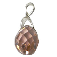 Load image into Gallery viewer, Tropfen orange Zirkonia Glitzer Anhänger facettiert 925er Sterling Silber Aufhänger 20 mm
