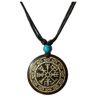 Load image into Gallery viewer, Halskette Holz Türkis verstellbar Anhänger gold silber
