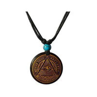 Load image into Gallery viewer, Halskette Holz Türkis verstellbar Anhänger gold silber
