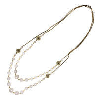 Load image into Gallery viewer, Halskette Ethno Perlen 70cm doppellagig Brass Kette
