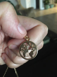 Cargar imagen en el visor de la galería, Anhänger 925 Sterling Silber Welt Karte Erde Globus
