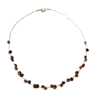 Cargar imagen en el visor de la galería, Perlen Halskette Kristallperlen braun 43,5cm Schmuckdraht
