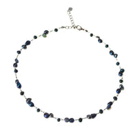 Cargar imagen en el visor de la galería, Perlen Halskette Glasperlen grau grün lila 42- 48 cm
