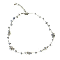 Cargar imagen en el visor de la galería, Halskette Perlen Stein Splitter Bündel weiß 42- 48cm
