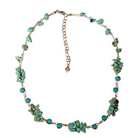 Cargar imagen en el visor de la galería, Halskette Perlen Stein Splitter Bündel Türkis 42-48cm
