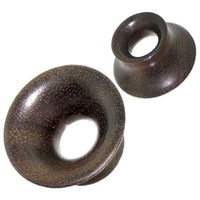 Load image into Gallery viewer, Holztunnel Sonoholz braun pilzförmig handgeschnitzt Tribal Holz Tunnel Plug Expander Ohrstecker
