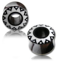 Cargar imagen en el visor de la galería, Horn Tunnel Bone Inlay Sonne Punkte Flesh Plug Organic Expander Piercing
