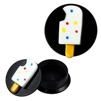 Load image into Gallery viewer, Schraub Plug Acryl Eis am Stil plastisch weiß orange Piercing Ohrschmuck
