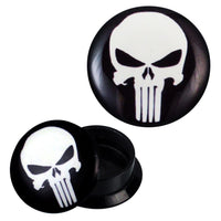 Load image into Gallery viewer, Schraub Plug Acryl Skull lange Zähne Piercing Ohrschmuck
