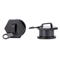 Load image into Gallery viewer, Tunnel Schraubplug Edelstahl schwarz Reißverschluss
