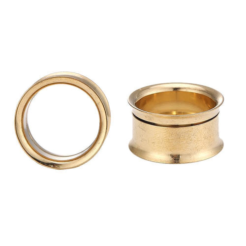 Schraubplug Metalltunnel Tunnel Chirurgenstahl dünn Edelstahl Plug golden Expander Piercing