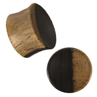 Cargar imagen en el visor de la galería, Plug Holz hell dunkel zweifarbig Sonoholz konkav Tribal Piercing
