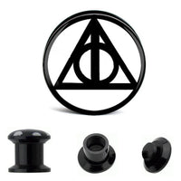 Load image into Gallery viewer, Schraub Plug Acryl geometrisches Symbol Tunnel Expander Piercing Ohrschmuck
