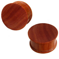 Cargar imagen en el visor de la galería, braun Holzplug Rosenholz Maserung Rotstich handgeschnitzt Tribal Holz Plug Tunnel Expander
