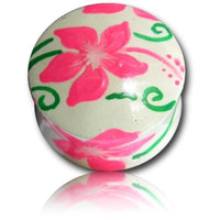 Cargar imagen en el visor de la galería, Holz Plug Hawaii Blume rosa grün Tunnel Ohrschmuck Teakholz Handverarbeitet Ohrstecker Ohrringe
