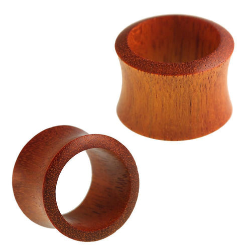 Holz Tunnel Sawoholz konvex rotbraun gemasert Organic Holztunnel