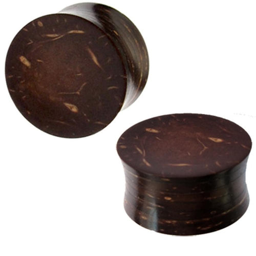 Kokonussholz dunkelbraun Holzplug hell gemasert handgeschnitzt Tribal Holz Plug Tunnel Expander