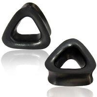 Load image into Gallery viewer, Triangle Tunnel Arangholz schwarz konkav Expander Plug Tribal dreieckig
