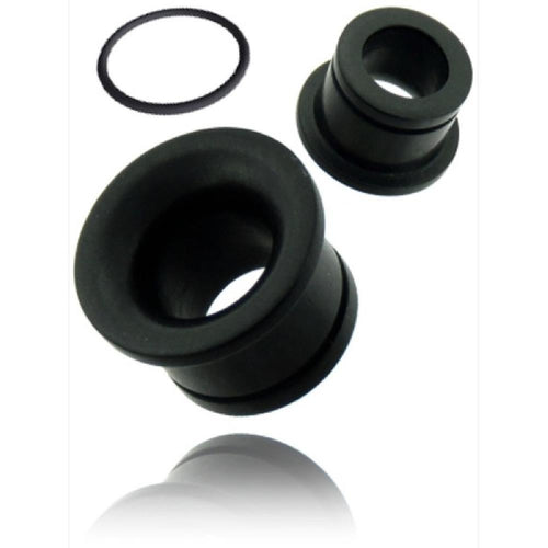 Holztunnel Eisenholz Gummiring schwarz single flared handgeschnitzt Tribal Holz Tunnel Plug