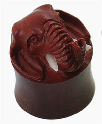 Cargar imagen en el visor de la galería, Holz Plug braun Elefant Bone Stoßzähne plastisch Tunnel Tribal Expander Organic
