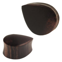 Load image into Gallery viewer, Plug Sonoholz Träne Tropfen Form dunkelbraun double flared Handarbeit
