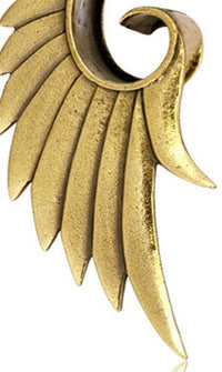 Cargar imagen en el visor de la galería, Flesh Tunnel Plug antik gold Messing Flügel Spirale Piercing
