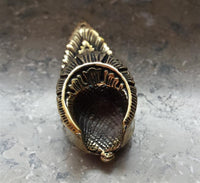 Cargar imagen en el visor de la galería, Flesh Tunnel antik gold Messing zum Einhängen Flamme
