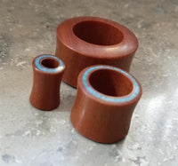 Cargar imagen en el visor de la galería, Flesh Tunnel Sawoholz Rim Inlay dünn Türkis double flared
