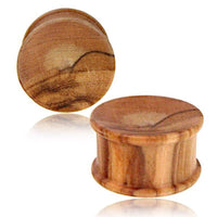 Load image into Gallery viewer, Olivenholz Flesh ribbed Plug Lobe Piercing Holz straight
