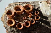 Load image into Gallery viewer, Olivenholz Flesh ribbed Tunnel Lobe Piercing Holz straight
