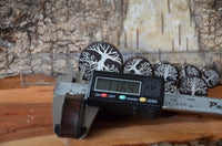 Cargar imagen en el visor de la galería, Holz Plug Baum des Lebens Yggdrasil silber double flared
