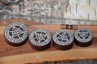 Cargar imagen en el visor de la galería, Holz Plug Auge Dreieck dreigeteilt silber double flared
