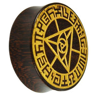 Load image into Gallery viewer, Holz Plug Auge Dreieck dreigeteilt gold double flared
