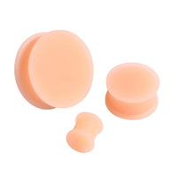 Load image into Gallery viewer, Flesh Plug Silikon ribbed hautfarben Hider Retainer
