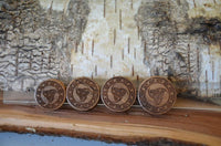 Load image into Gallery viewer, Holz Teakholz Plug Odins Horn Knotenrand double flared
