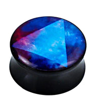 Load image into Gallery viewer, Plug Acryl weiß blau lila Dreieck schwarz Piercing Ohrschmuck
