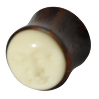 Load image into Gallery viewer, Holz Plug Sonoholz Bone Inlay Gesicht weiß
