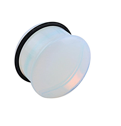 Opal Stein weiß Plug Dehner single flared Gummiring