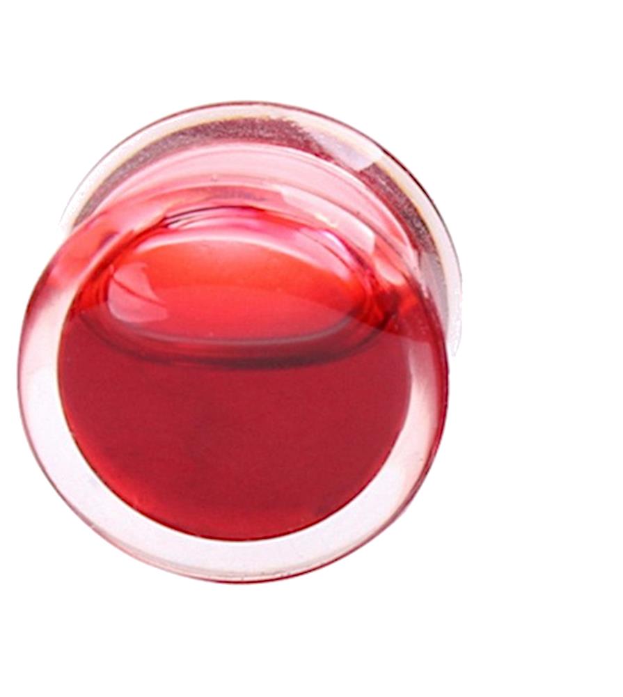 Plug Acryl transparent Flüssigkeit dunkelrot Blut