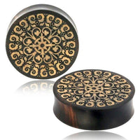 Cargar imagen en el visor de la galería, Holz Flesh Plug Tamarinde Holz Krokodilholz Kreuz Ranken
