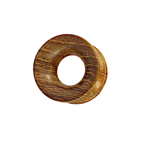 Tunnel ribbed Teakholz braun gemasert Plug handmade