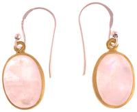 Load image into Gallery viewer, Silberohrringe vergoldet oval Stein Mondstein weiß Ohrringe 925 Sterling Silber
