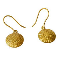 Load image into Gallery viewer, Ohrringe vergoldet 925 Silber Scheibe konvex Dornen
