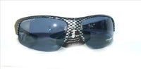 Load image into Gallery viewer, Sonnenbrille Herren Sportbrille getönt 400UV Karo Muster Schwarz Silber grau kantig
