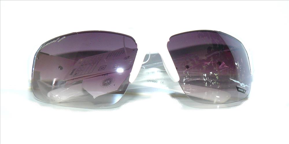 Sonnenbrille Herren Sportbrille lila getönt Weiß 400UV kantig element eight